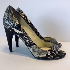 SOLD - Via Spiga Embry Gold/Black Python Heels Sz 9.5